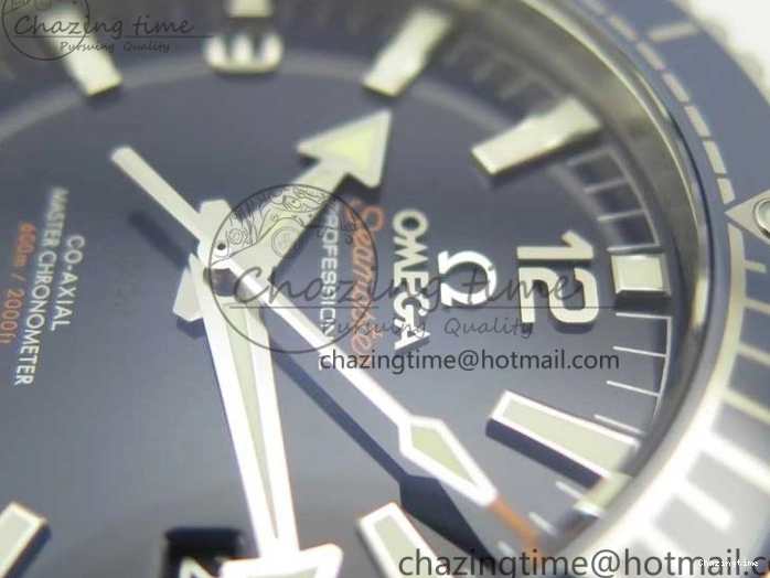 0428 Planet Ocean 2016 43.5mm SS Blue Bezel OM 1:1 Best Edition Blue Dial on SS Bracelet A8900 V WellDesigned 8029